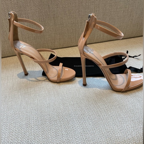 Giuseppe Zanotti Vernice Patent Leather Ankle Strap High Heel Sandals in Blush - Picture 6 of 11